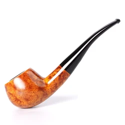 Handmade briar tobacco pipe Holmes curved handle pipe acrylic pipe mouthpiece 9mm pipe channel Father gift Small tomato pipe