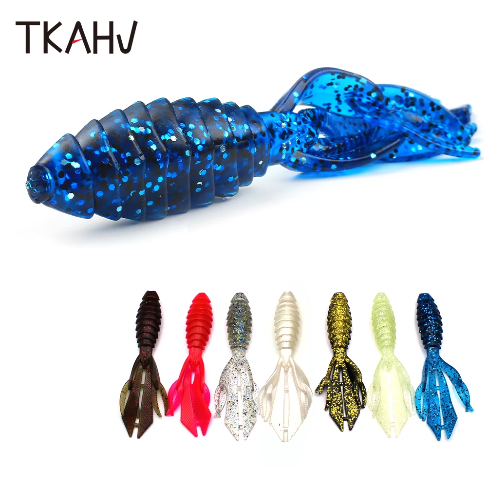 

TKAHV 5 PCS 12cm 13g Craw Shrimp Soft Fishing Lure Crazy Lobster Worm Bait Wobblers Swimbait Bass Pike Artificial Jig Twintails