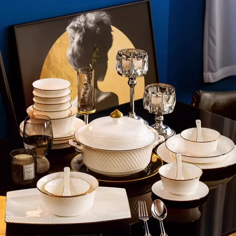 

Роскошные наборы посуды для вечеринок и кухни, керамические наборы для гостей, свадебный рождественский подарок, наборы посуды, принадлежности для общественного питания, посуда Vajilla