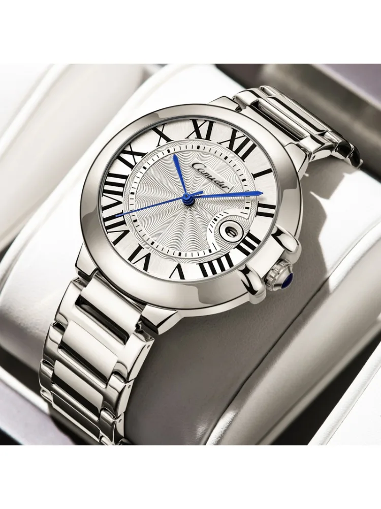 Orologio da uomo con palloncino blu, impermeabile, alla moda, da lavoro, al quarzo, da uomo, con numeri romani