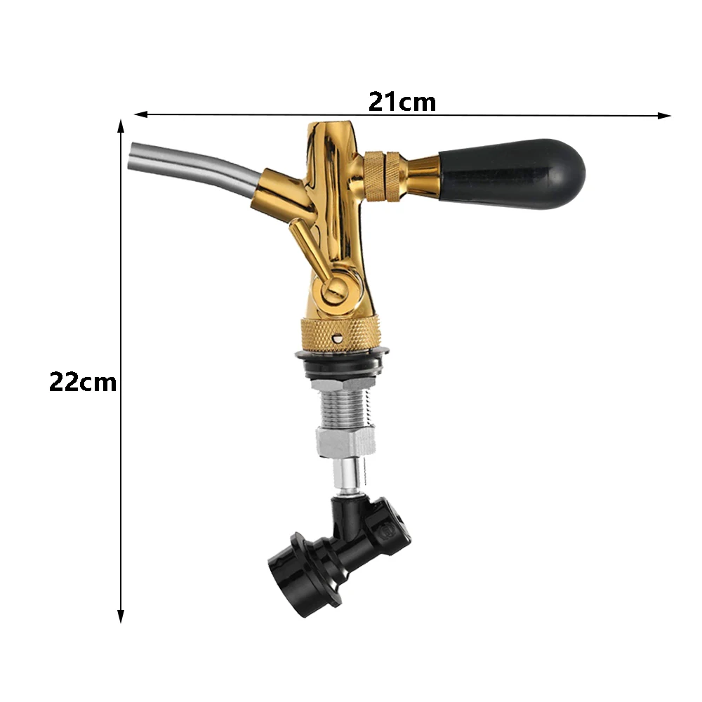 Adjustable Draft Beer Tap with Liquid Ball Lock, Disconnect Chrome Plating, Flow Control, Homebrew Kegerator