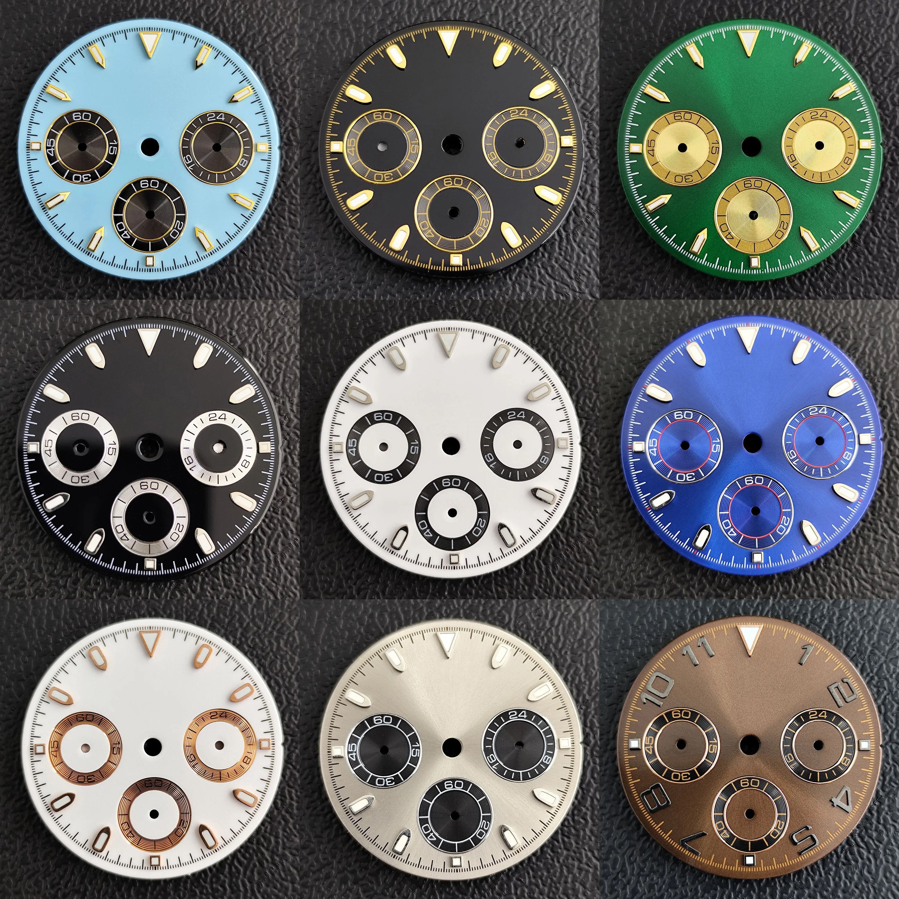 

Циферблат VK63, 29 мм, зеленый, светящийся, подходит для механизма VK63, кварцевый хронограф VK63, аксессуары для мужских и женских часов.