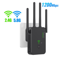 Wireless 5G WiFi Repeater 1200Mbps Router Wifi Booster 2.4G+5G Dual Band Long Range Extender 5G Wi-Fi Signal Amplifier Repeater