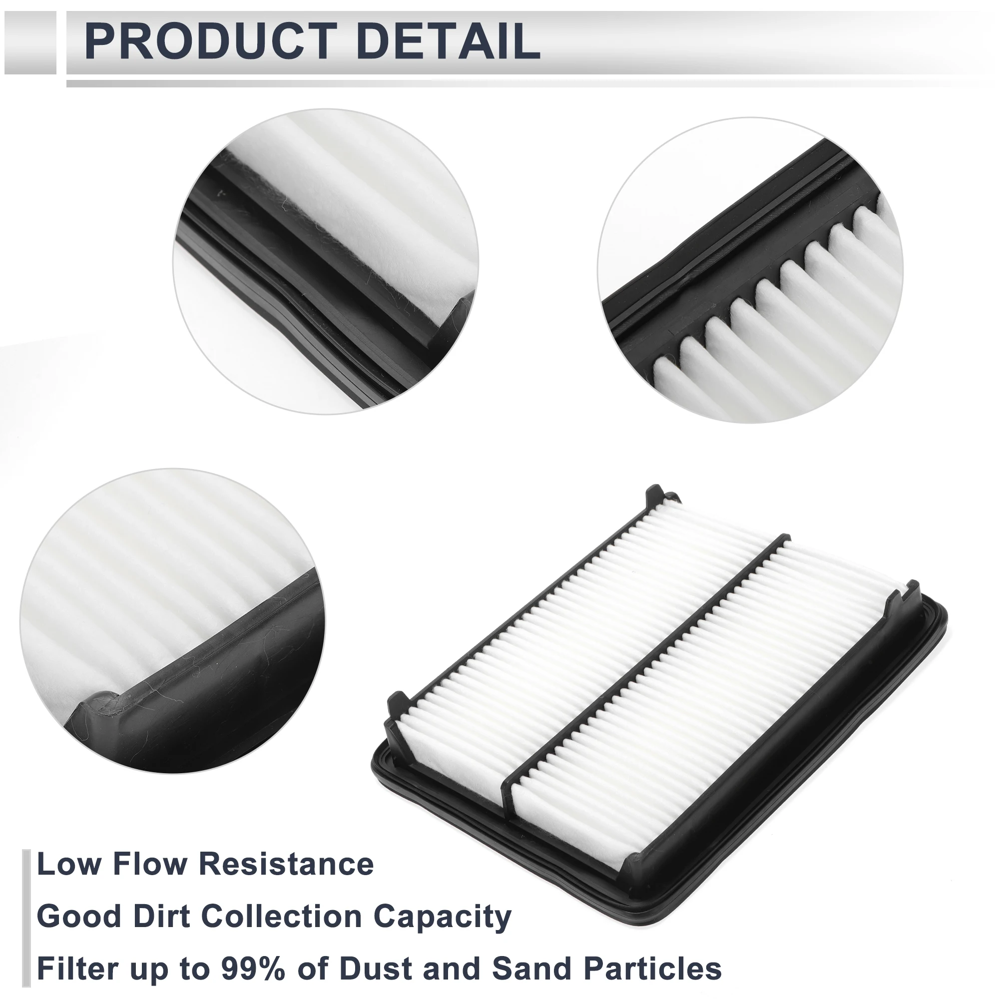 X Autohaux Engine Air Filter for Honda Accord 3.5L 2008-2012 Long Life Element Filter Air Cleaner No.17220R70A00 1 Pc