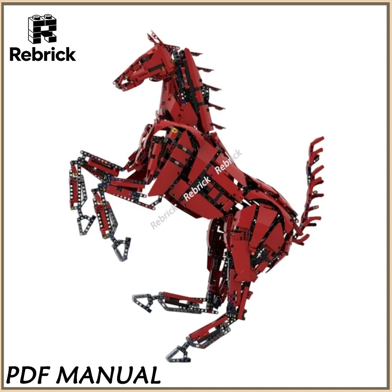 

MOC Mechanical Horse Statue Building Bricks, Futuristic Mechanical Steed Design for Desktop Art Collection 2077PCS
