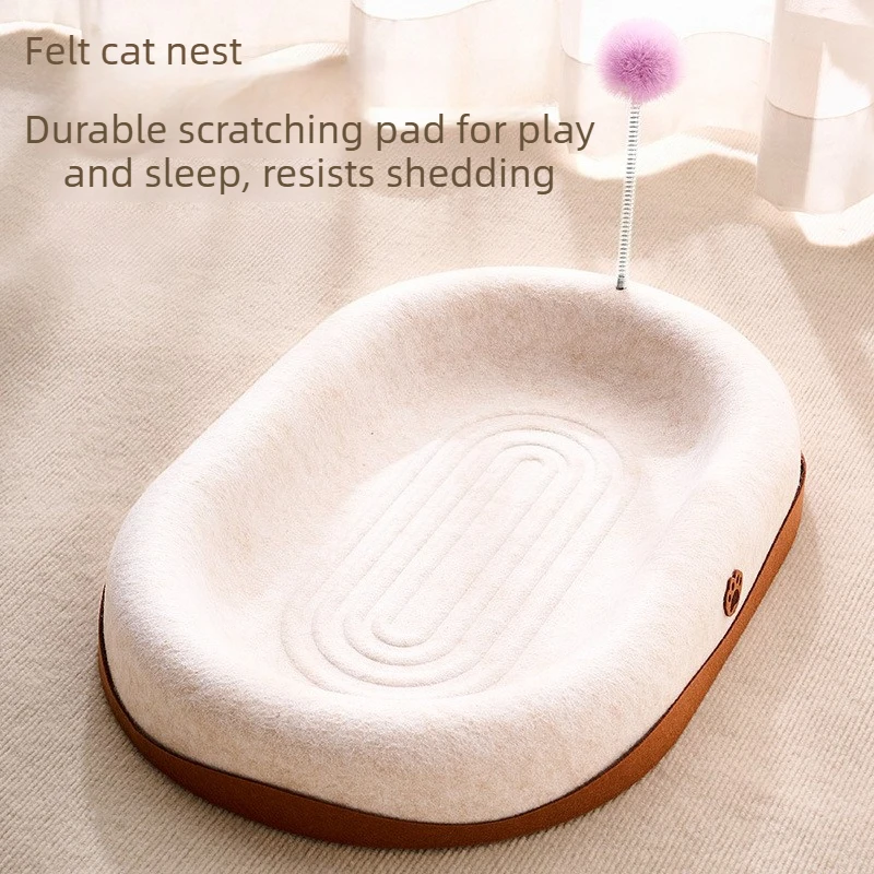 

All-Season Cat Bed: Durable, Lint-Free, Scratching Pad, Scratch-Resistant Felt—Perfect for Pets to Keep Themselves Entertained