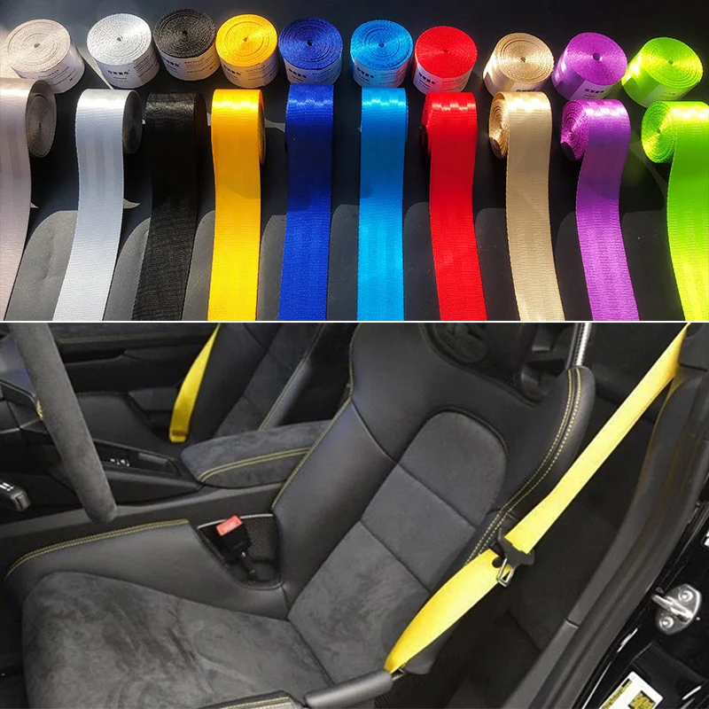 Hot-selling Car Refitting 3.6M Seat Belt Color Refitting Personality Seat Belt General Auto Parts Berger Seat Belts