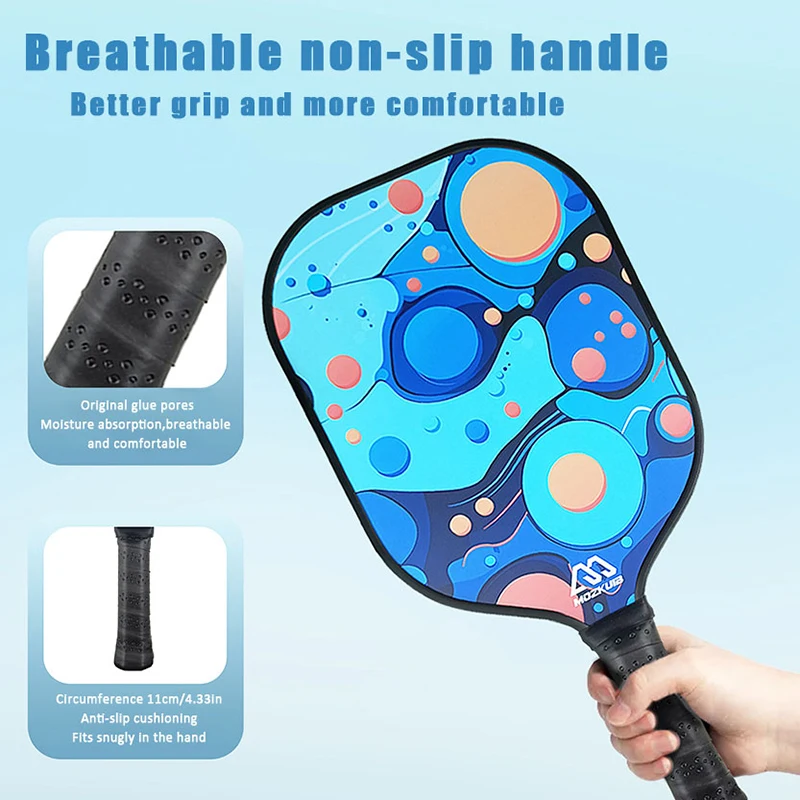 New Design Pickball Paddle With Breathable non-slip Handle Orange Blue Carbon Fiber Panel Pick Ball Paddle For Men Women