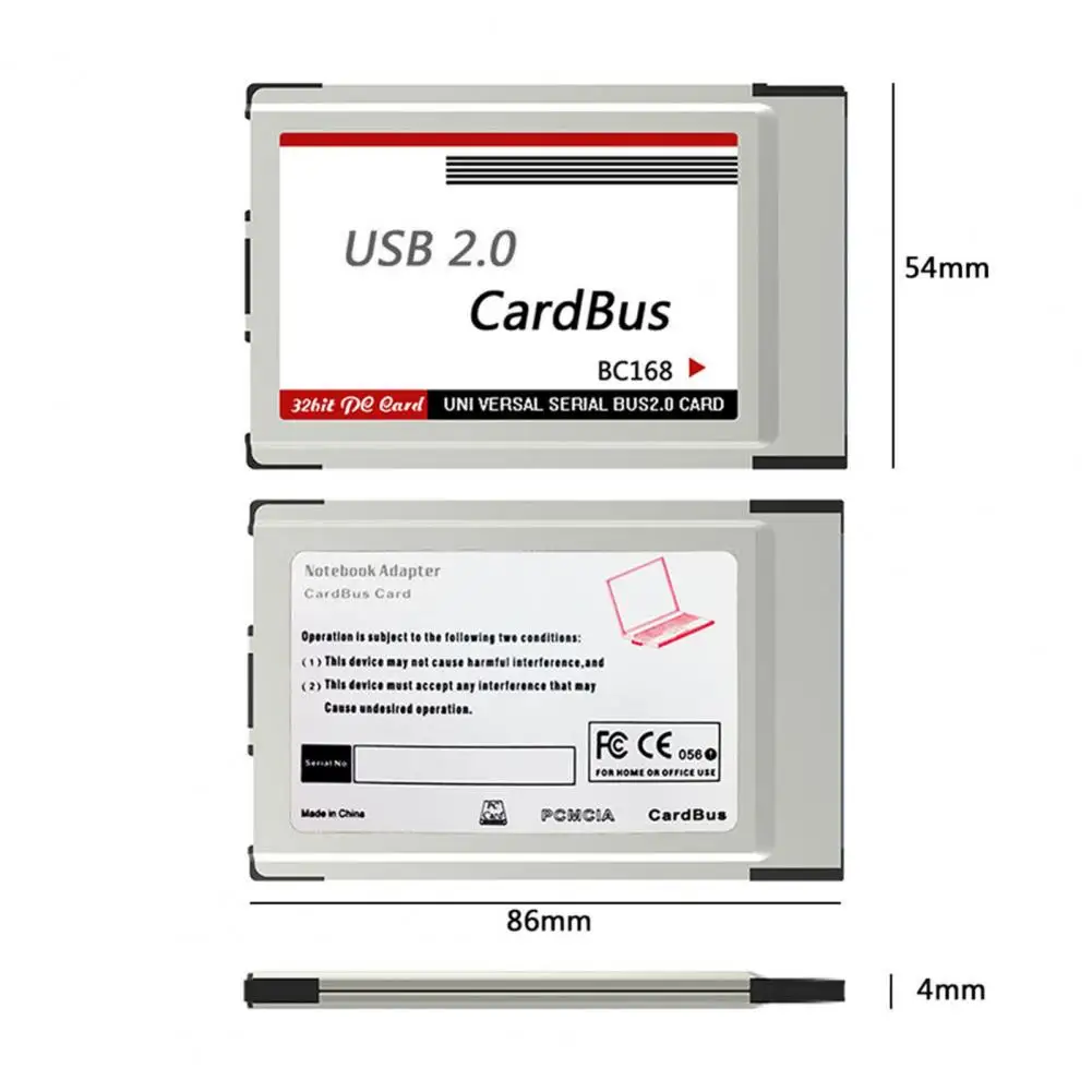 Adaptador de tarjeta rápida PCMCIA Express USB 2,0 de larga duración, eficiente, doble puerto, adaptador pci-express de alta velocidad para ordenador