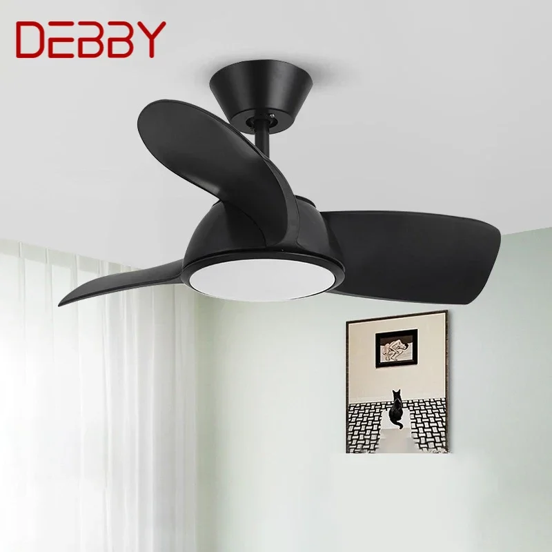 DEBBY Nordic LED Fan Light Modern Minimalism Restaurant Living Room Study Ceiling Fan Light Remote Electric Fan Light