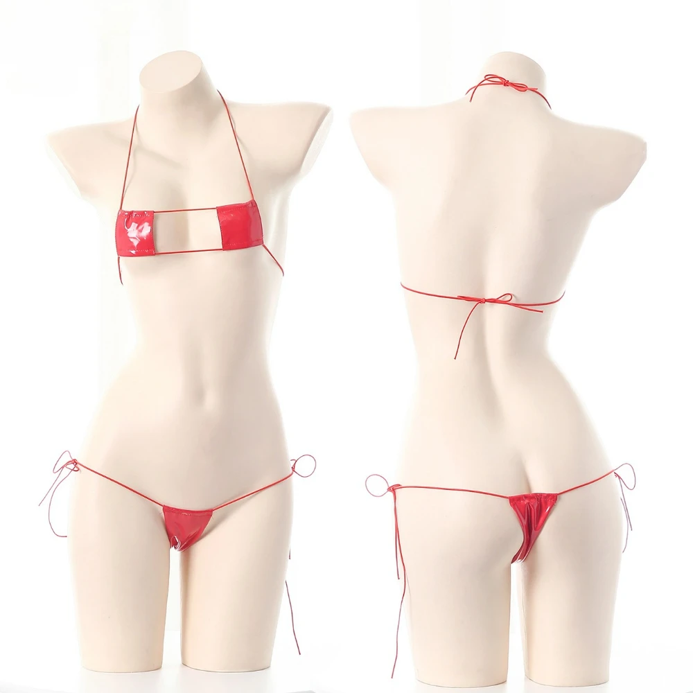 

Women's Sexy Bikinis Set Summer Beach Mini Swimwear Halter Lace-up Bras G-strings Lingerie Outfit Piece Set Bikinis 2025