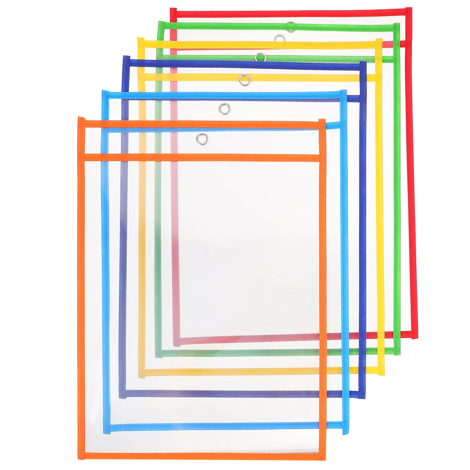 6pcs 파일 폴더 액세서리 투명 문서 슬리브 씰 연구 주최자 사무실 학교 비즈니스 사용을위한 명확한 종이 홀더