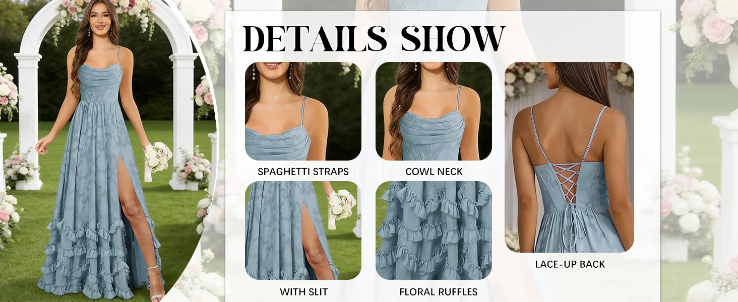 Jacquard Chiffon Bridesmaid Dress