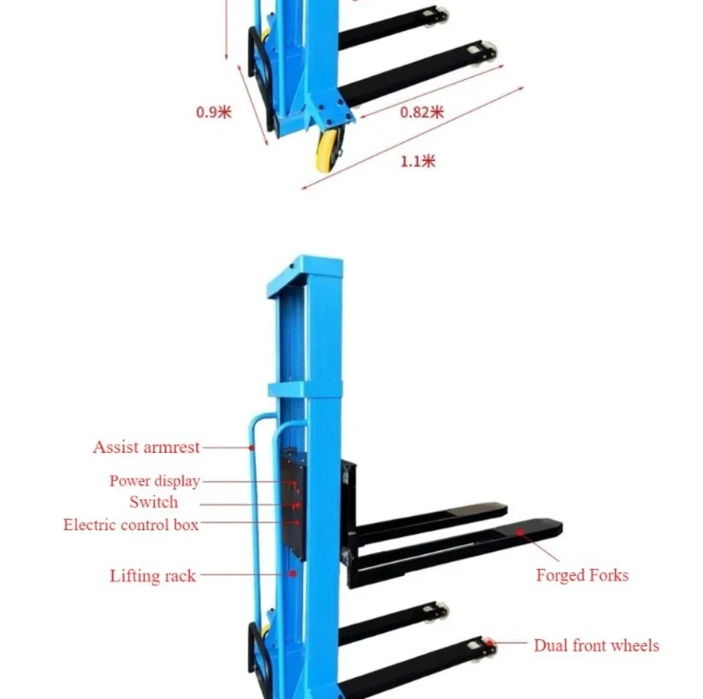 Portable Electric Remote Control Stacker Automatic Lifting Forklift Loading Unloading Handling Climbing Truck