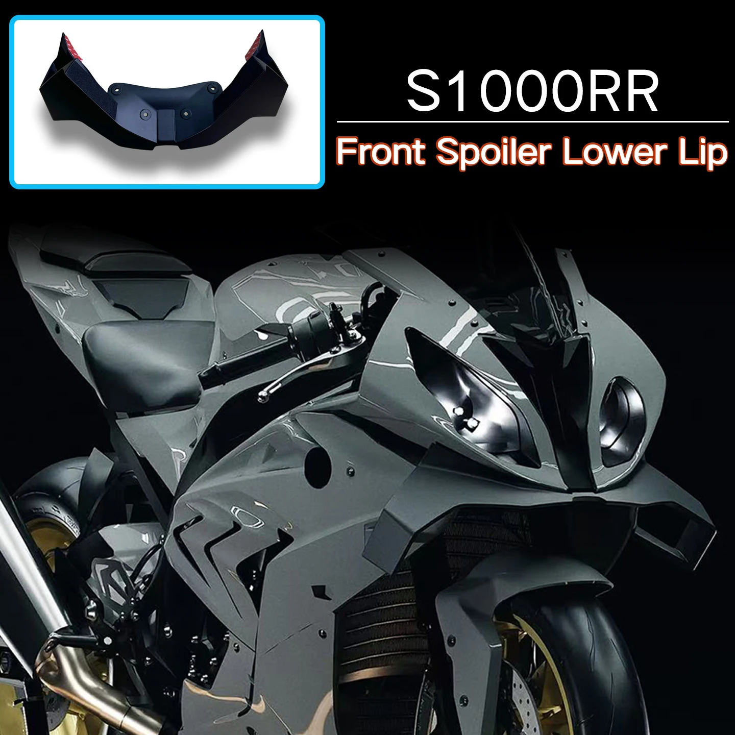 لسيارات BMW S1000RR 2015-2018 الجديدة منقار وينجليت داونفورس الديناميكي الهوائي عارية سوداء الجبهة سبويلر الشفة السفلية