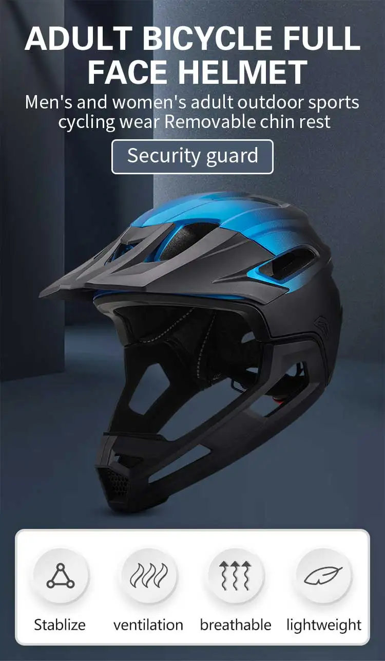 Eastinear's neuer Fahrrad-Mountainbike-Helm für Erwachsene, volles Gesicht, abnehmbarer einteiliger Motorrad-Schutzhelm, Kopfschutz – Detail 1