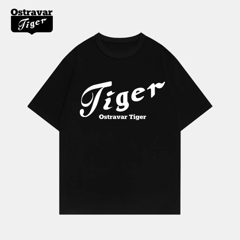 

Onitsuka Tiger Tide Brand Classic TIGER American Letter-printed and Female Couples Wear Half Sleeve Loose Short Sleeve T-shirt