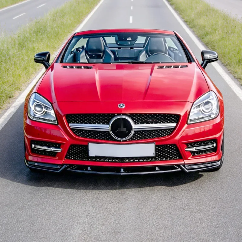 For 2011-2015 Mercedes Benz SLK R172 AMG Line Car Front Bumper Splitter Diffuser Guard Flow Baffle Lip Spoiler Retrofit Body Kit