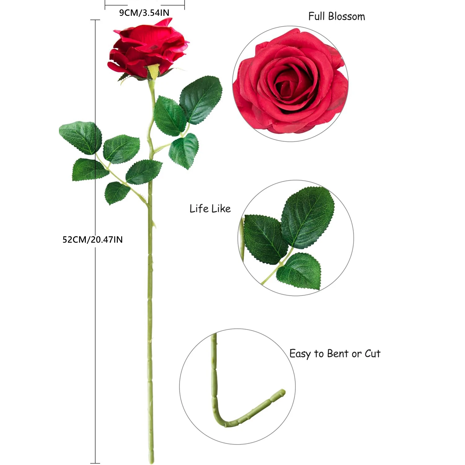10/20 Stück Künstliche Blumen Seidenrosen Festival Heimdekoration Vase Tischdekoration Hochzeitskranz Brautstrauß Outdoor Garten DIY Geschenk – Detail 10