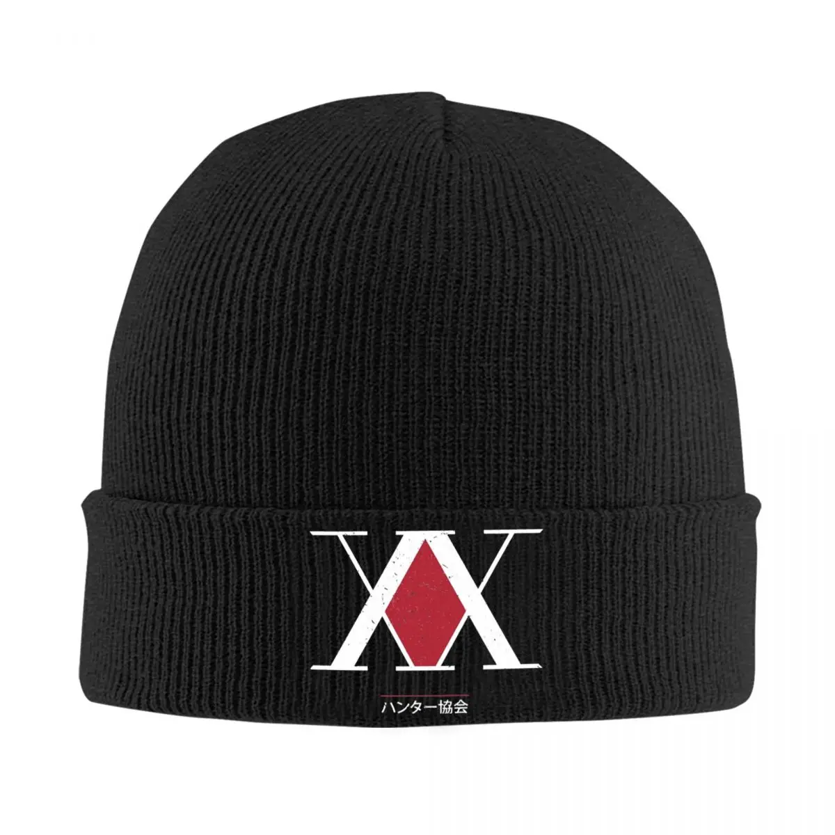 Anime Hunter X Hunter Association Logo Knitted Caps Women's Men's Beanies Winter Hats Acrylic Warm Melon Cap