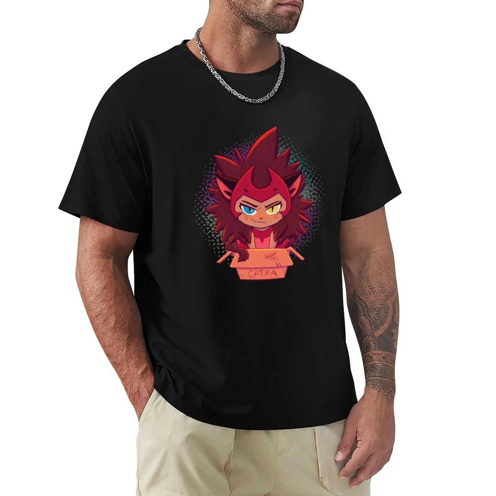 

Catra Likes Boxes T-Shirt summer 2025 oversized graphic tee korean fashion graphic t shirt vintage mens clothing