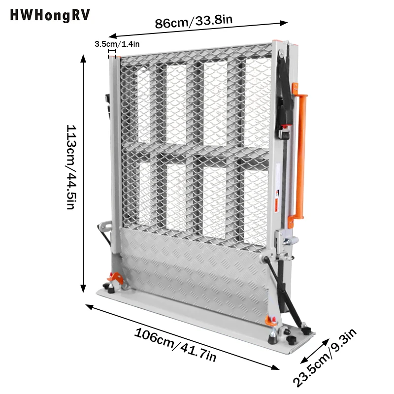 HWHongRV Mainly Aluminum Handicap and Wheelchair Ramp for Minivan Entryway Wheelchair Ramp with Steel Material，Van Entryway Ramp