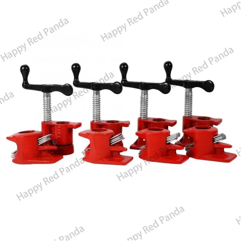 4PC Pipe Clamp with Angle Guard, Heavy Duty 3/4 Iron 50 (mm) Clamp, Fast Woodworking Clamp, Pipe Clamp