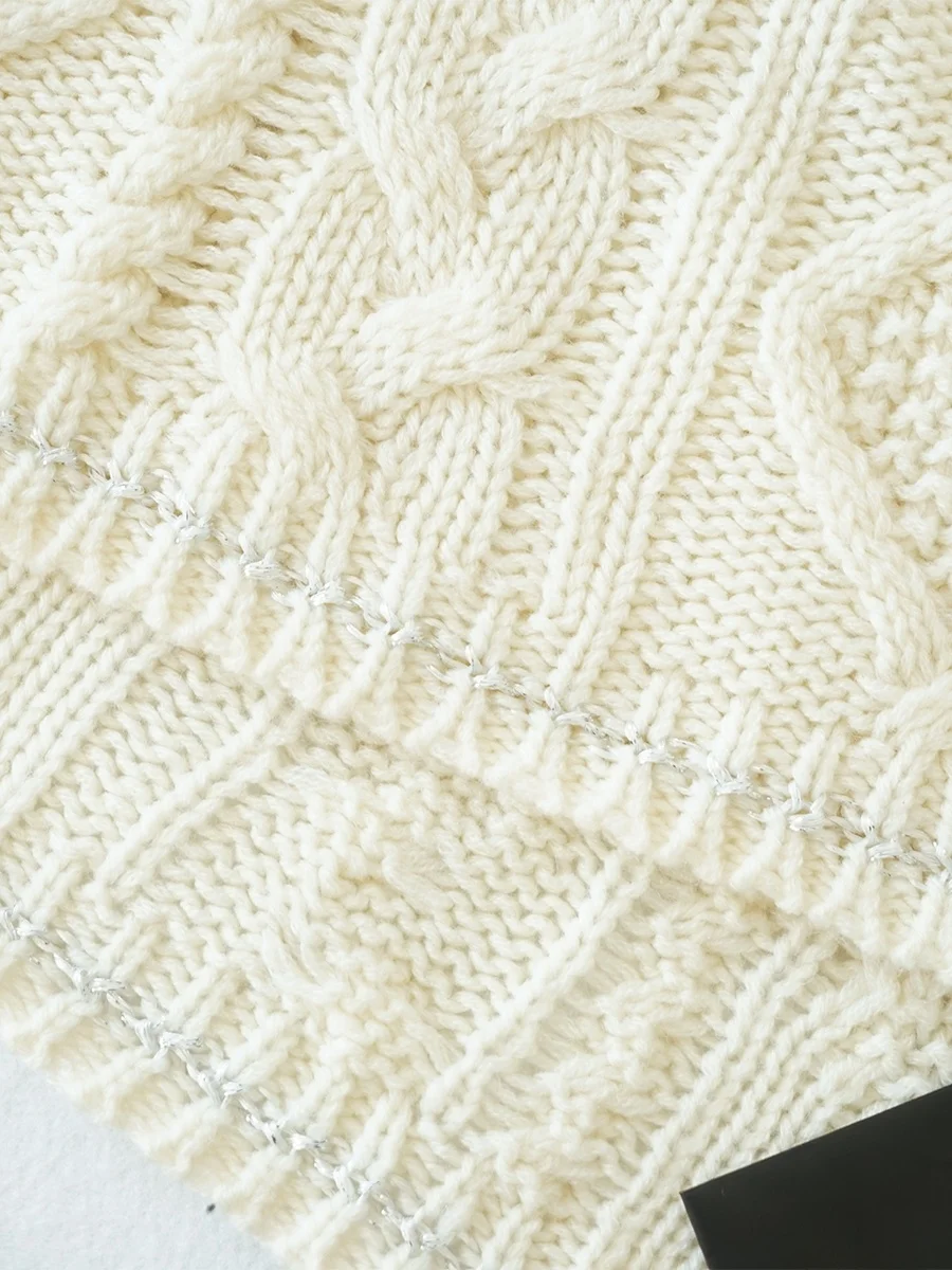 المرأة عالية الياقة طويلة Sve محبوك سترة فضفاضة تويست العلوي كسول Sle الخريف الشتاء البيج اللون M7 مريحة تناسب