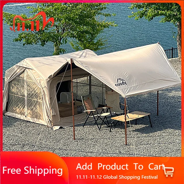 Beige Coody 7.0 Air Tent Stylish Minimalist Inflatable Tent Suitable For 2-5 People Luxury Outdoor Glamping