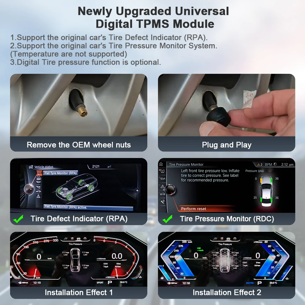 AUTOTOP Neu Upgrade des digitalen Kombiinstrumenten-Reifendrucküberwachungssystems für BMW 1 2 3 4 5 6 7 Serie CCC CIC NBT EVO – Detail 2