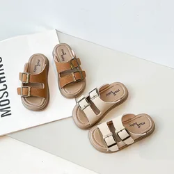 2024 Summer New Children Beach Shoes Casual Open Toe Kids Slippers Soft Sole Comfortable Boys Girls Slides Non-slip Flip-flops