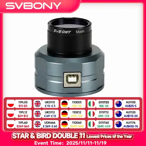 Cámara electrónica telescópica Svbony SV205 de 1,25 pulgadas, cámara
