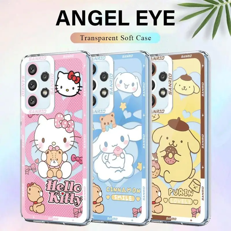 Anime Girl Hello Kitty Cute Case for Samsung Galaxy A15 A73 A72 A53 A52 A42 A32 A23 A22 A24 A13 4G A12 A11 5G Transparent Cover