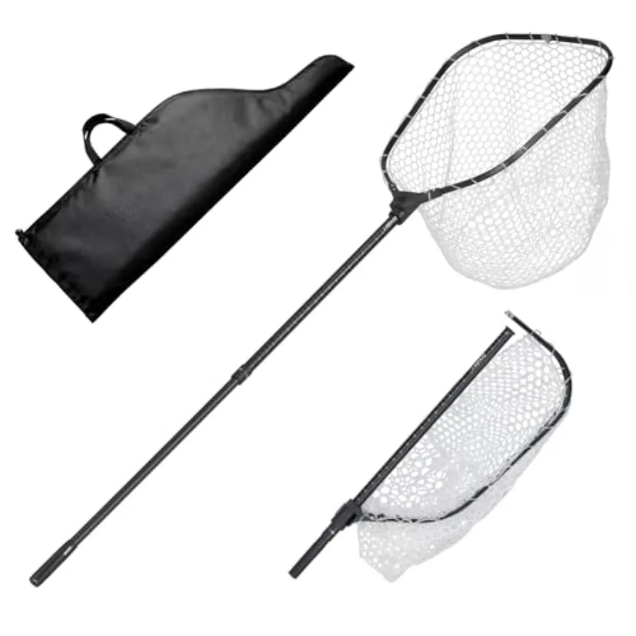 

Fishing Net Foldable Landing Nets with Telescopic Handle and Built in Length Scale Lightweight and Stronger 6063 Aluminum Fish