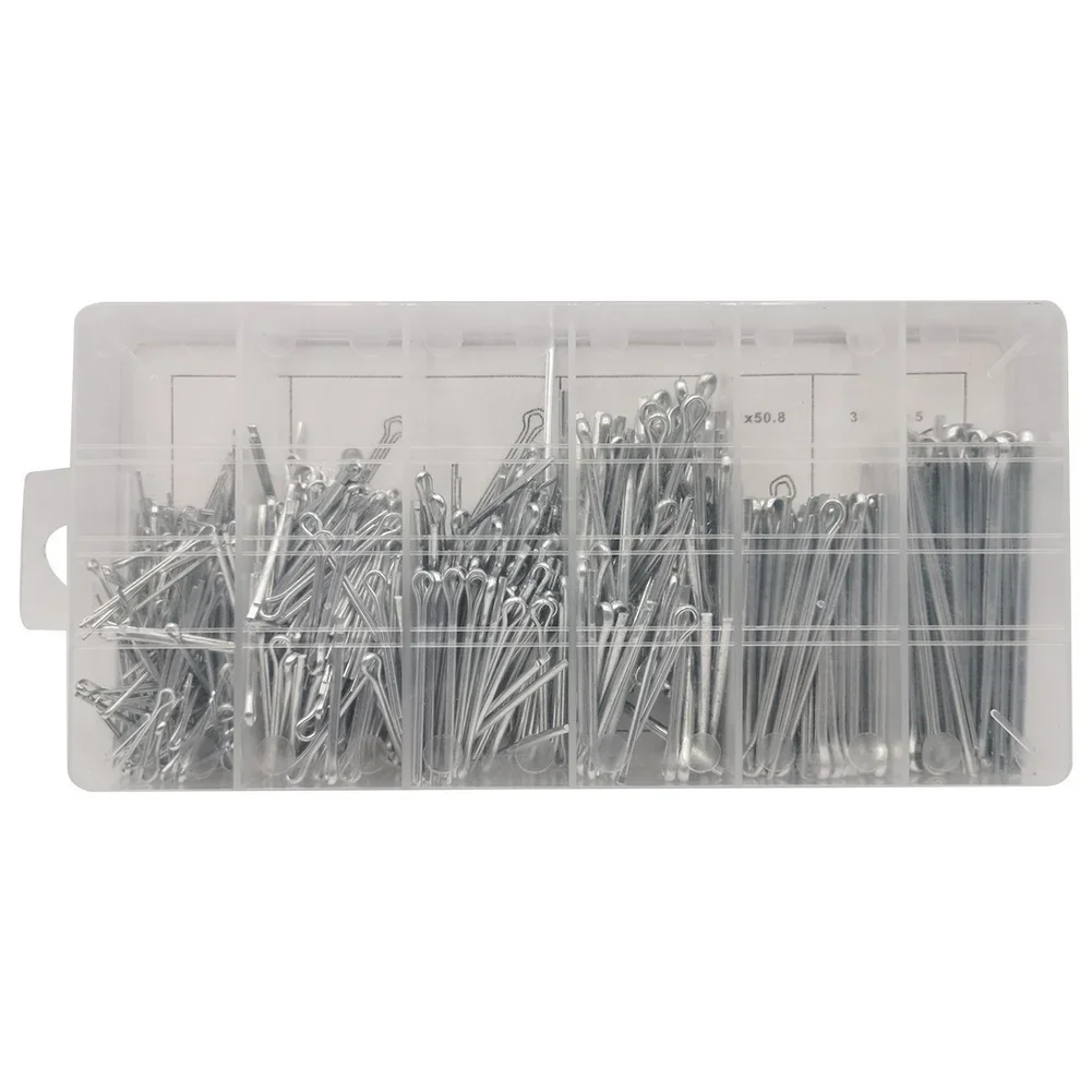 555 Piece For Industrial Cotter Pin Assortment R Clips Spring Indexing Pins for Shaft Collar and Lever Securing Tasks