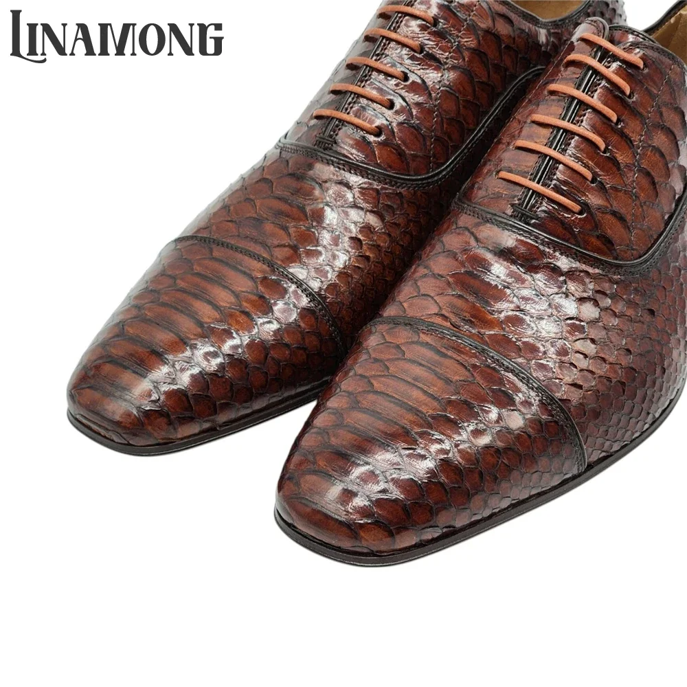 Brown Faux Python Leather Oxfo - огляд і ціна Men'S Shoes Limited Edition
