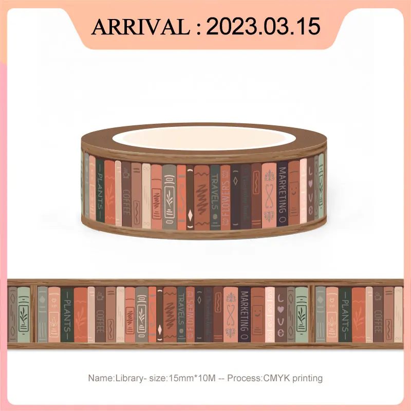 2023 NEW 1PC 10M Cute Library Camping Travel Map Seaside Town House Washi Tapes for Scrapbooking Planner Masking Tape Stationery