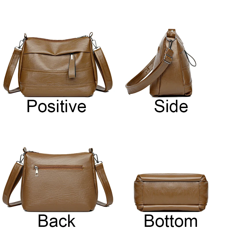 Ladies 2024 New  Messenger Bag High Quality Soft PU Leather Shoulder Bags Casual Crossbody Bags For Women New Tote Sac A Main