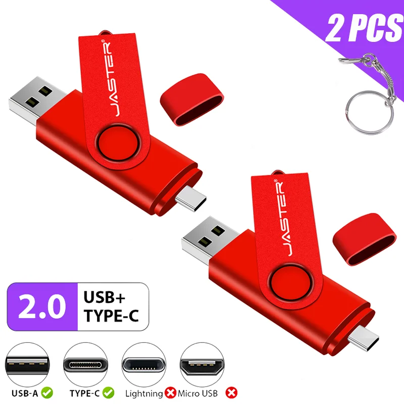 

Новый 2 шт. USB 2.0 Type C Pendrive 128 МБ 256 МБ 1 ГБ 2 ГБ 4 ГБ 8 ГБ 16 ГБ 2 В 1 USB-флешка 32 ГБ 64 ГБ 128 ГБ Тип-C Двойная двойная вилка