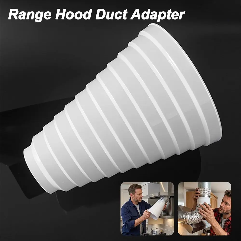 New Plastic Range Hood Duct Adapter Cuttable Sealed Connection Duct Reducer Adapter Exhaust Pipe Connector Universal