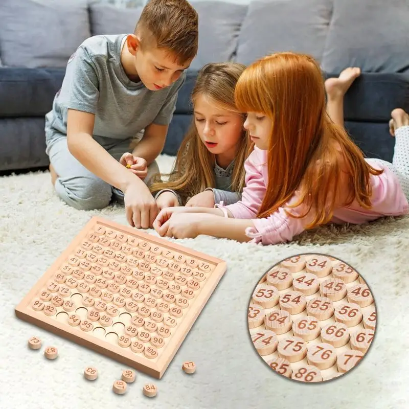 Wooden Math Learning Toy Montessori Hundred Counting Board Game1 To 100 Consecutive Numbers For Kids Early Learning Gift