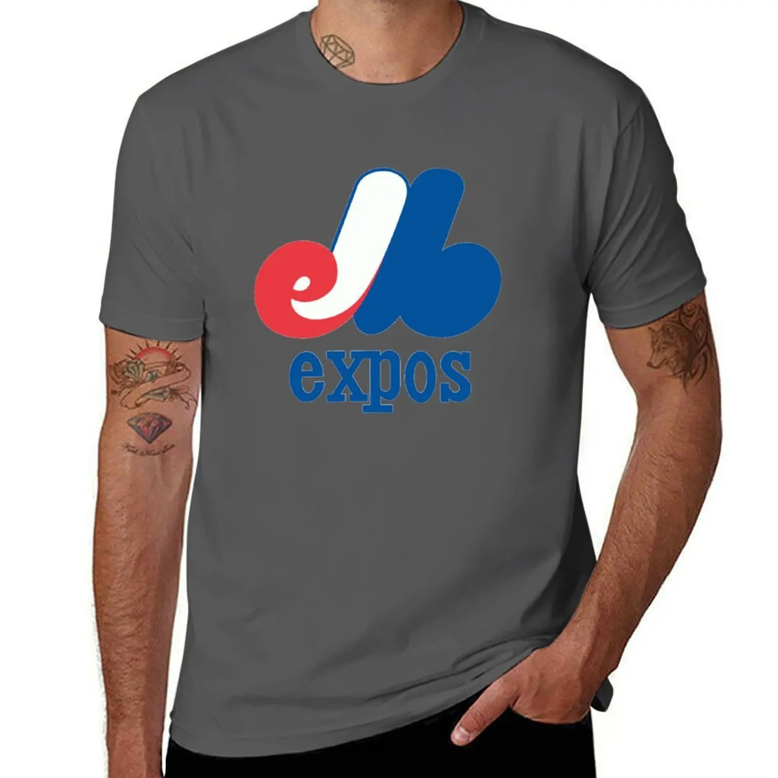 

Vintage Baseball - Montreal Expos - Standard with Expos T-Shirt Anti-Fade Casual Tee Shirt