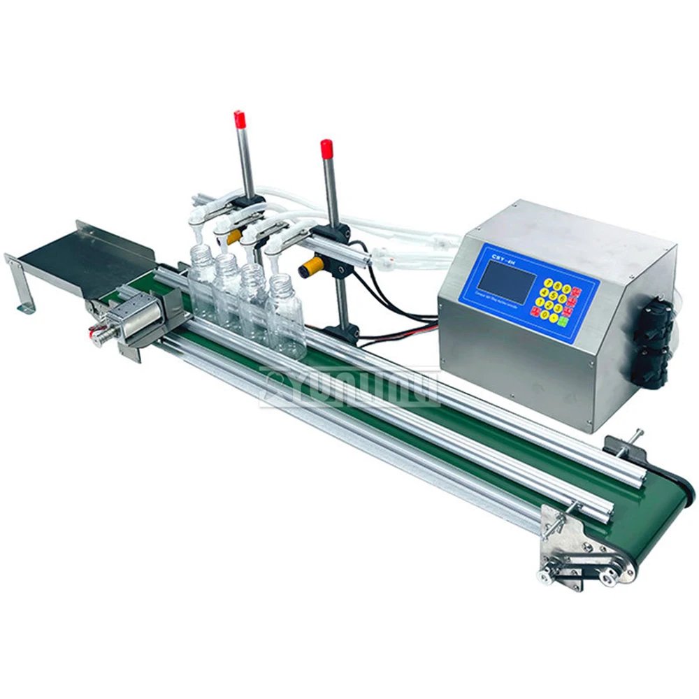 Commercial Juice Bottle Filling Machine Automatic Four-head Liquid Ffilling Machine Small Conveyor Belt