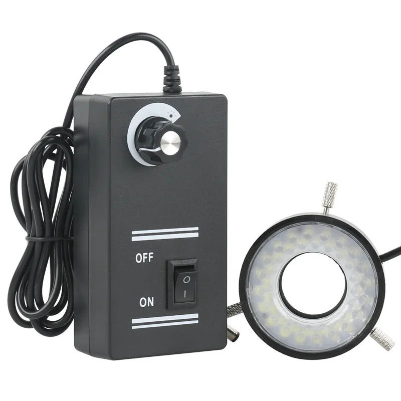 Imagem -04 - Miniscópio Ring Light para Câmera de Microscópio Lâmpada Ajustável Iluminação M28 Rosca Interface Connect 130x Lens 40 Led