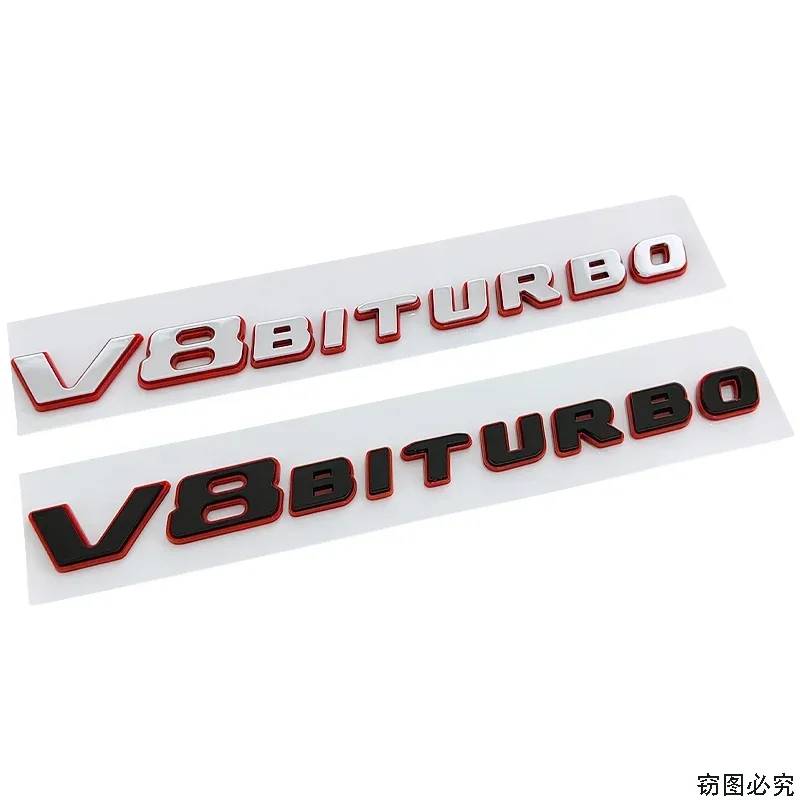 ABS Car Body Emblem Rear Badge Sticker for Mercedes Benz V8 BITURBO C260 E63 G63  CLA GLC43 GLE GLE63 GLK SLK SLS W168 W222 W204