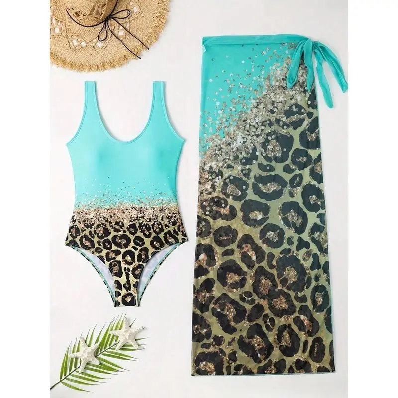 

Sexy Leopard Print Swimsuit And Beach Sar New 2025 Cleanfit Sle plus Size Women's Clothing Mid-Length A-Line Sve
