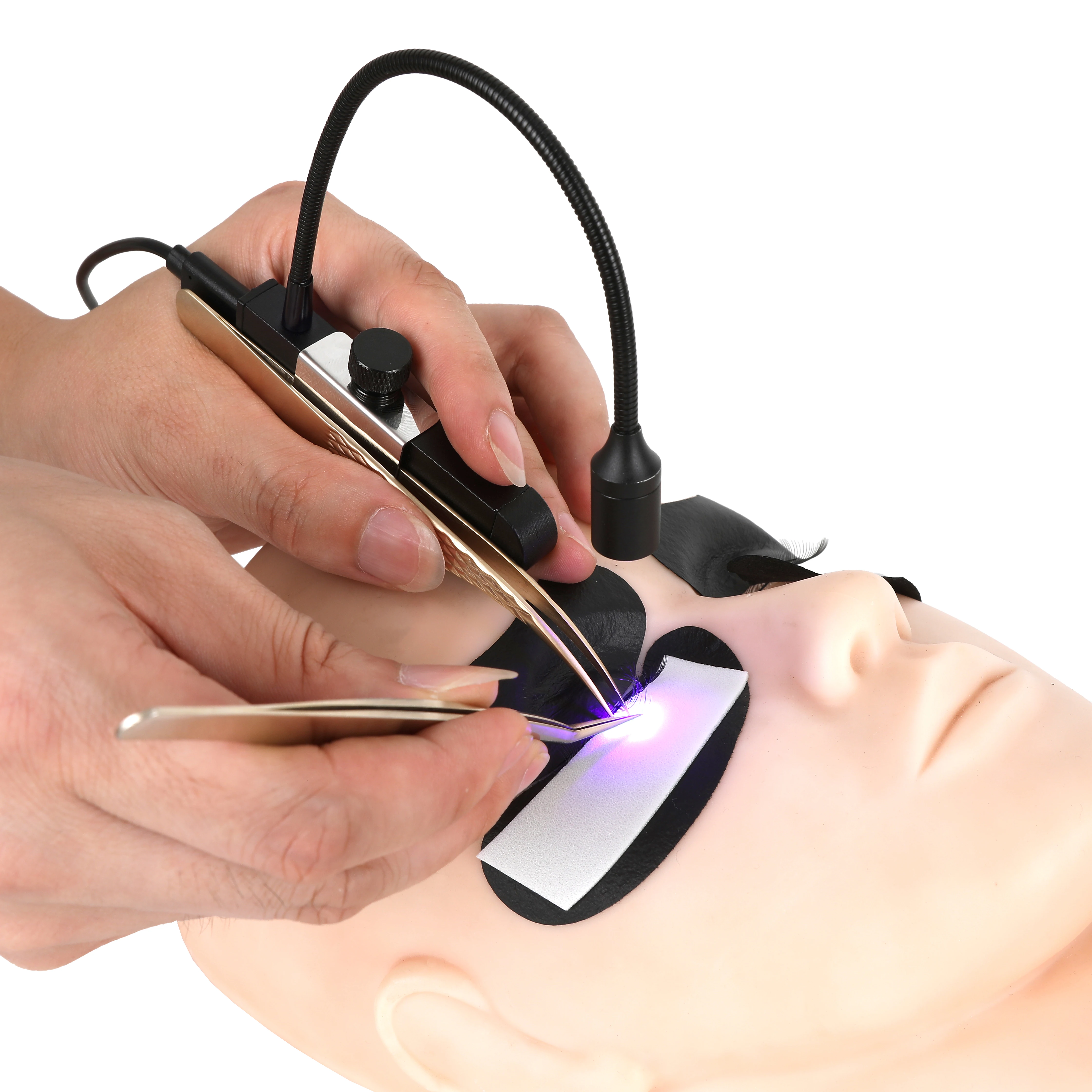 

Профессиональные мини-пинцеты для ресниц со светодиодной подсветкой, УФ-лампа для наращивания ресниц