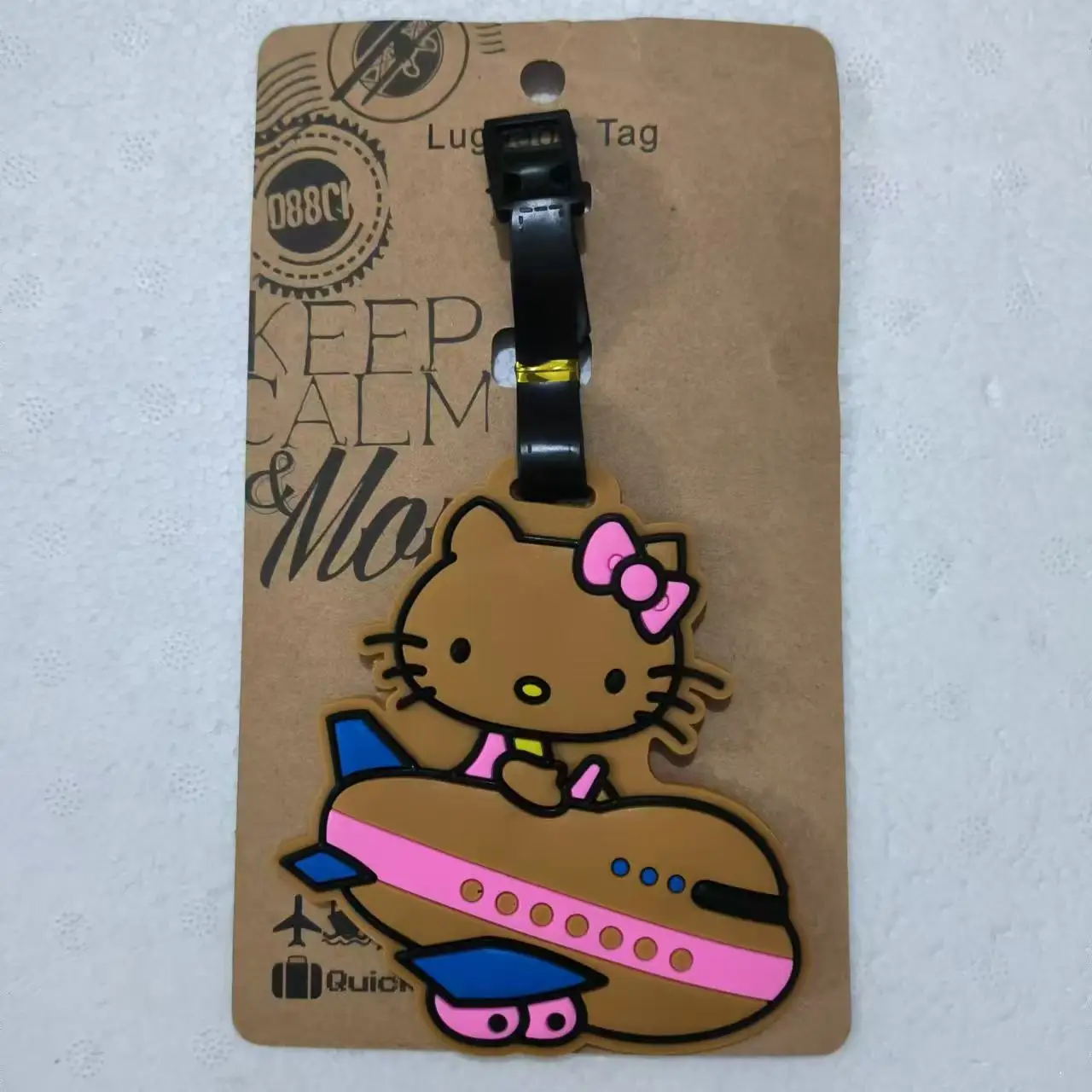 Etiqueta de equipaje de PVC Kawaii Hello Kitty, accesorios de viaje, Maleta de dibujos animados, equipaje de embarque, etiqueta portátil, etiquetas de nombre