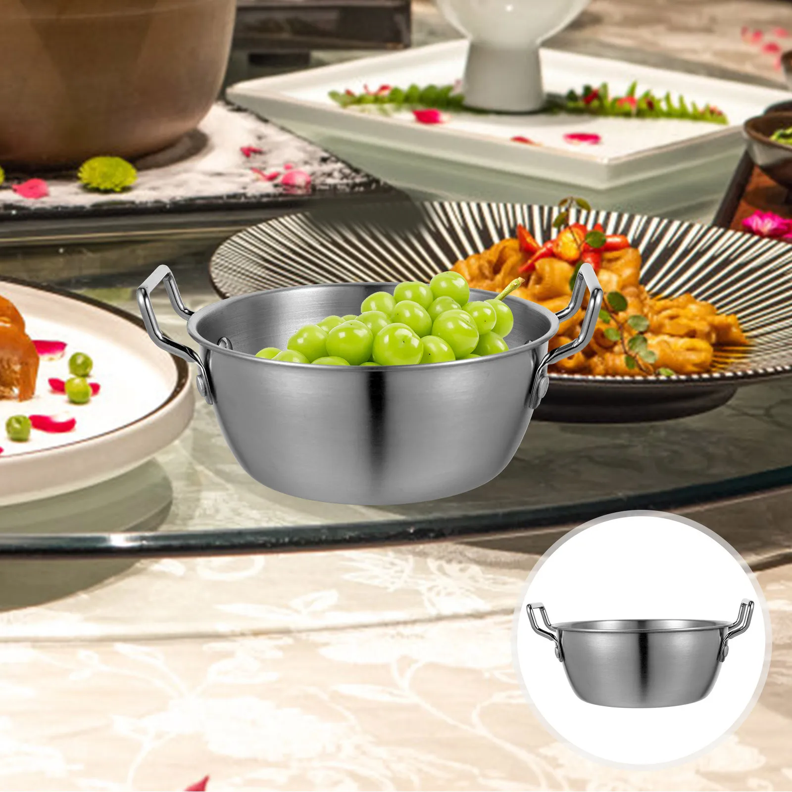 

Stainless Steel Salad Simple Design For Family Gathering Party Restaurant Use Kitchen Serving Bowl Reusable Food Bowl