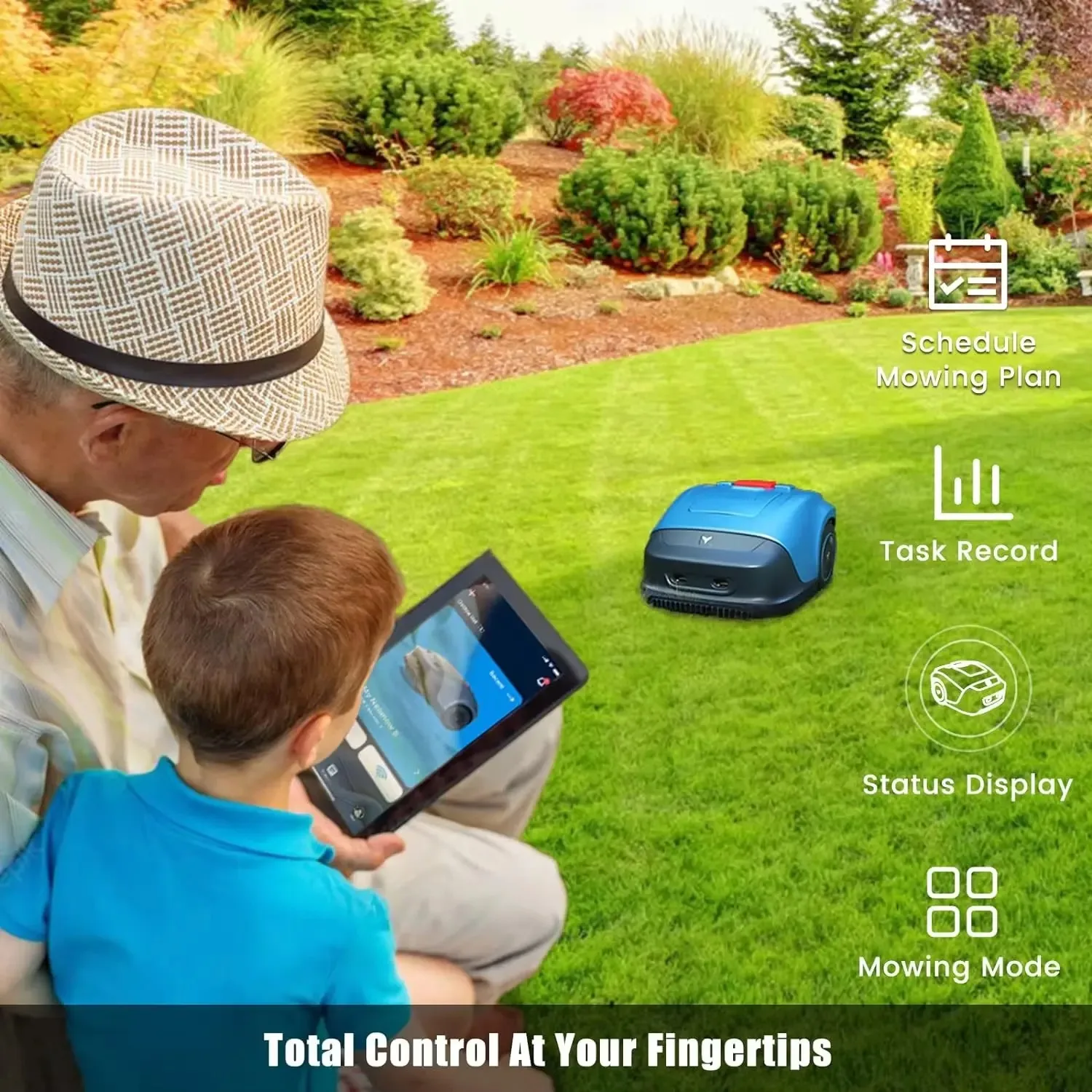 24V Lithium Battery Robotic Lawnmower GPS- Controlled Multifunctional Grass Cutter Machine DIY Grade Adjustable Lawn Care